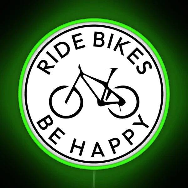 Ride Bikes Be Happy Mountain Bike Biker RGB Neon Sign