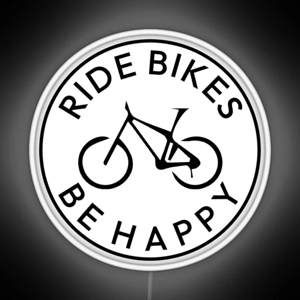 Ride Bikes Be Happy Mountain Bike Biker RGB Neon Sign