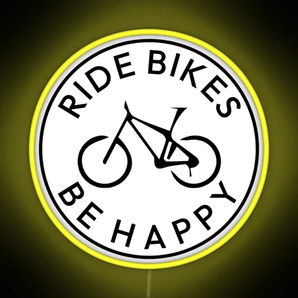 Ride Bikes Be Happy Mountain Bike Biker RGB Neon Sign