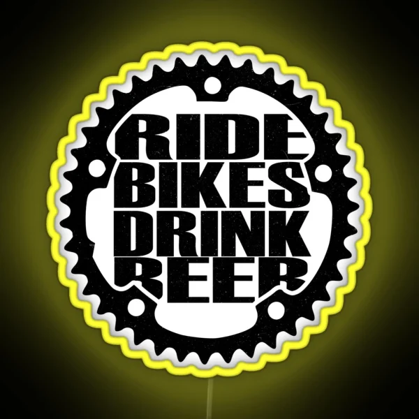 Ride Bikes Drink Beer RGB Neon Sign