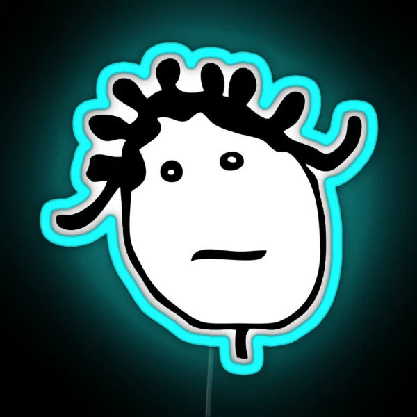 Rihanna Stick Figure Head Logo RGB Neon Sign