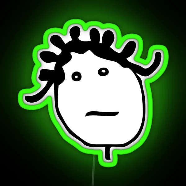 Rihanna Stick Figure Head Logo RGB Neon Sign