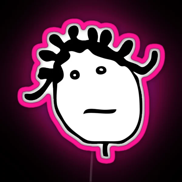 Rihanna Stick Figure Head Logo RGB Neon Sign