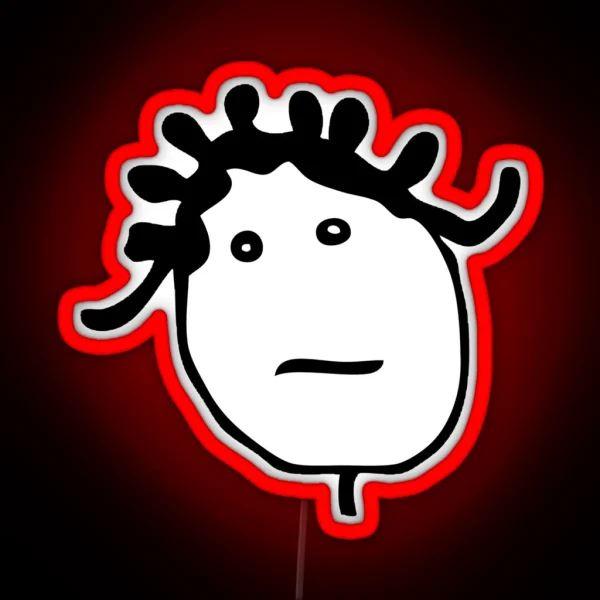 Rihanna Stick Figure Head Logo RGB Neon Sign