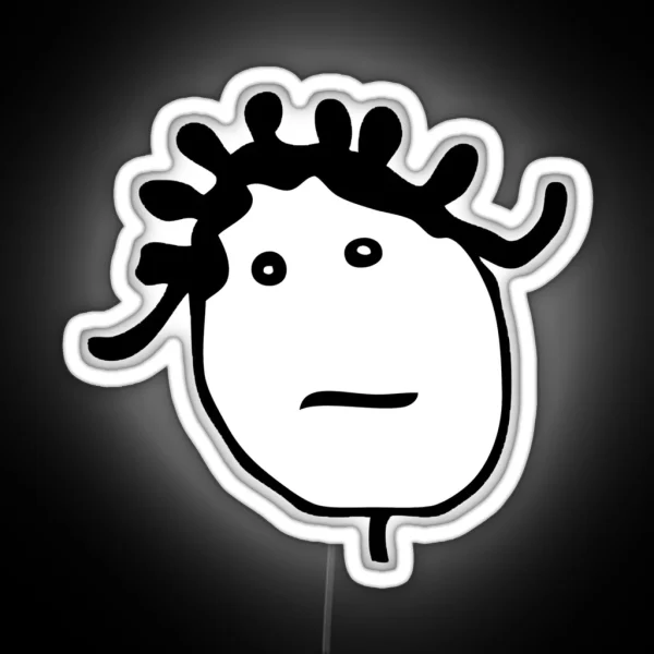 Rihanna Stick Figure Head Logo RGB Neon Sign