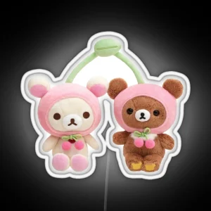 Rilakkuma And Korilakkuma In Cherry Hat RGB Neon Sign