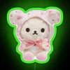 Cozy Rilakkuma themed RGB neon sign with removable plush led.