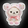 Cuddly Rilakkuma plush character in vibrant colorful neon RGB glow.