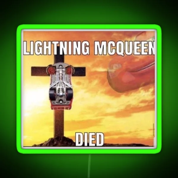 RIP Lightning Mcqueen RGB Neon Sign