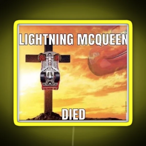 RIP Lightning Mcqueen RGB Neon Sign
