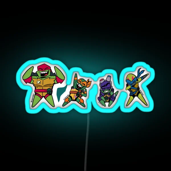 Rise Of The TMNT Chibis RGB Neon Sign