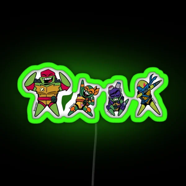 Rise Of The TMNT Chibis RGB Neon Sign