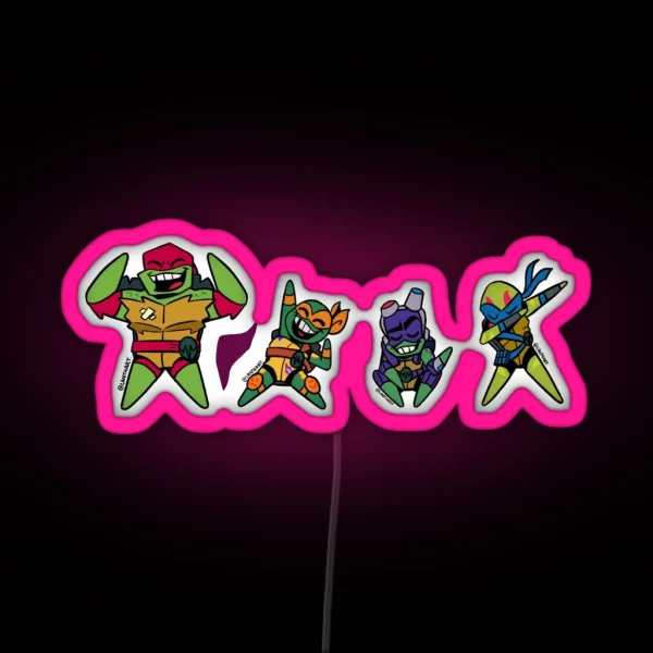 Rise Of The TMNT Chibis RGB Neon Sign