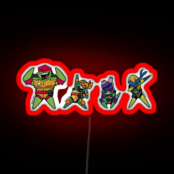 Rise Of The TMNT Chibis RGB Neon Sign