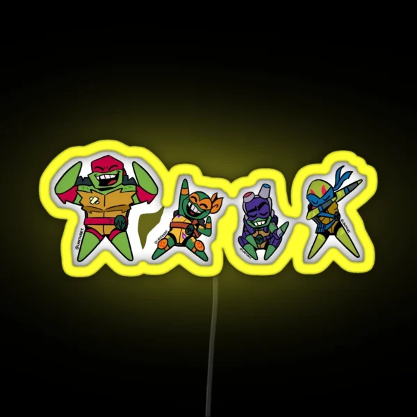 Rise Of The TMNT Chibis RGB Neon Sign