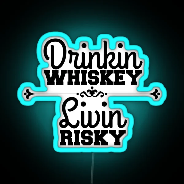 Risky Whiskey RGB Neon Sign