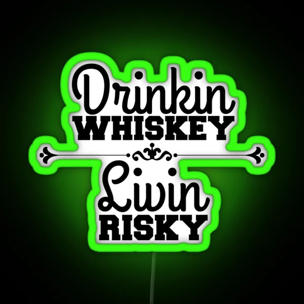 Risky Whiskey RGB Neon Sign