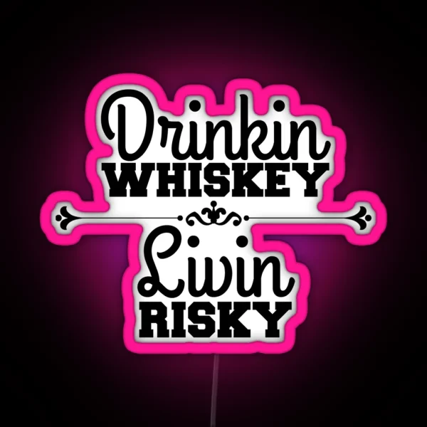 Risky Whiskey RGB Neon Sign