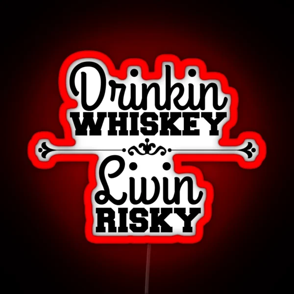 Risky Whiskey RGB Neon Sign