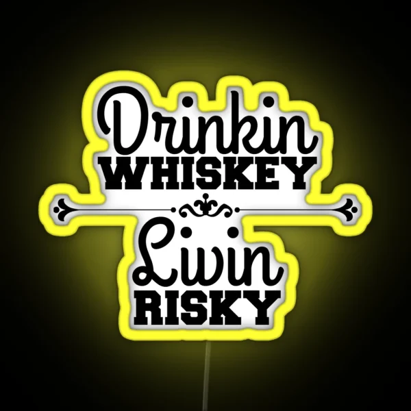 Risky Whiskey RGB Neon Sign