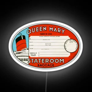 RMS Queen Mary Luggage Tag RGB Neon Sign