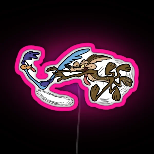 Roadrunner El Correcaminos Coyote RGB Neon Sign