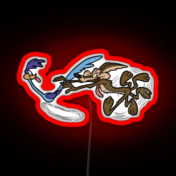 Roadrunner El Correcaminos Coyote RGB Neon Sign
