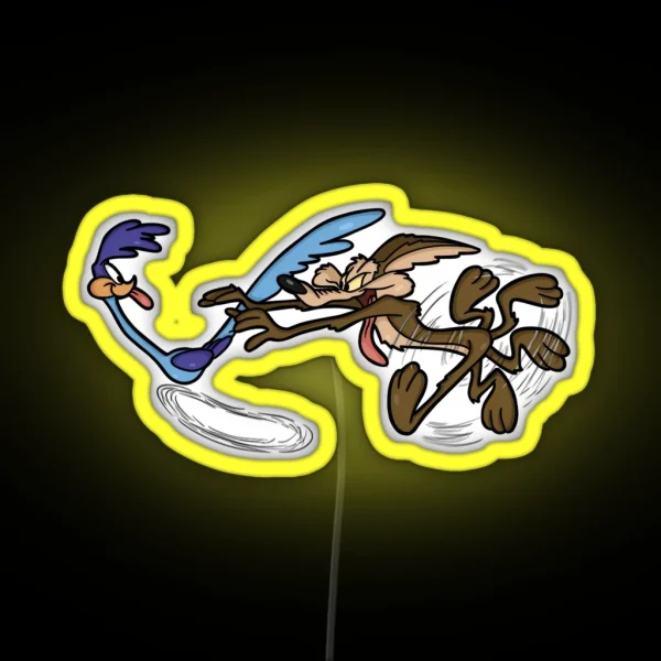 Roadrunner El Correcaminos Coyote RGB Neon Sign