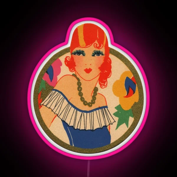 Roaring 20 S Flapper In A Blue Dress RGB Neon Sign