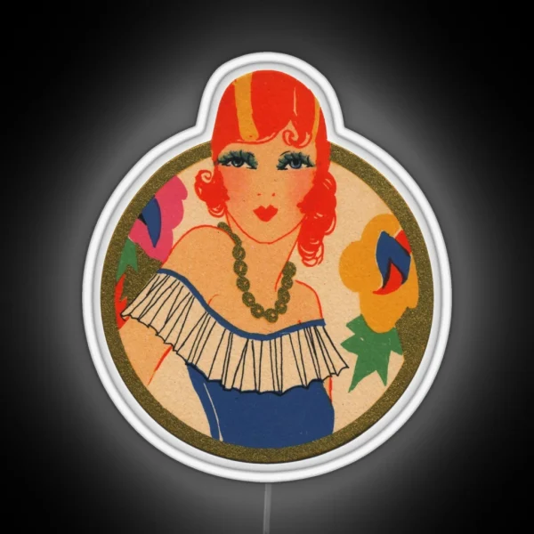 Roaring 20 S Flapper In A Blue Dress RGB Neon Sign