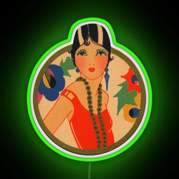 Roaring 20 S Flapper In A Red Dress RGB Neon Sign