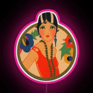 Roaring 20 S Flapper In A Red Dress RGB Neon Sign