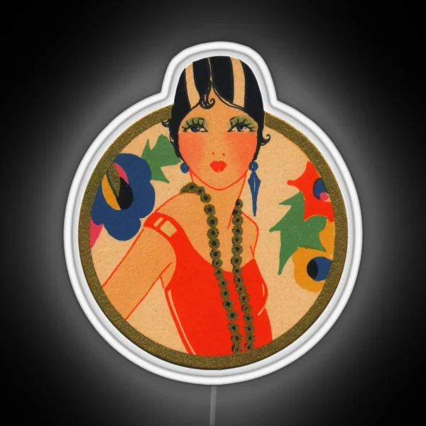 Roaring 20 S Flapper In A Red Dress RGB Neon Sign