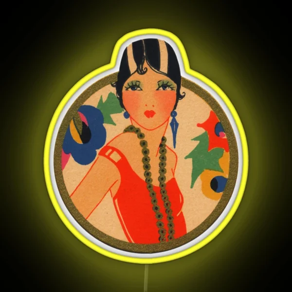Roaring 20 S Flapper In A Red Dress RGB Neon Sign
