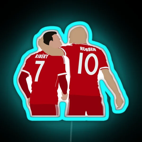 Robben And Ribery Block Art RGB Neon Sign