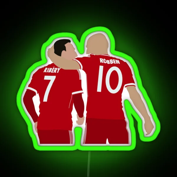 Robben And Ribery Block Art RGB Neon Sign
