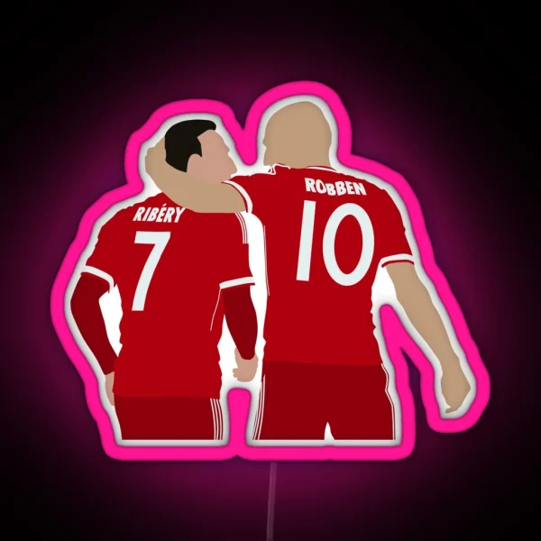 Robben And Ribery Block Art RGB Neon Sign