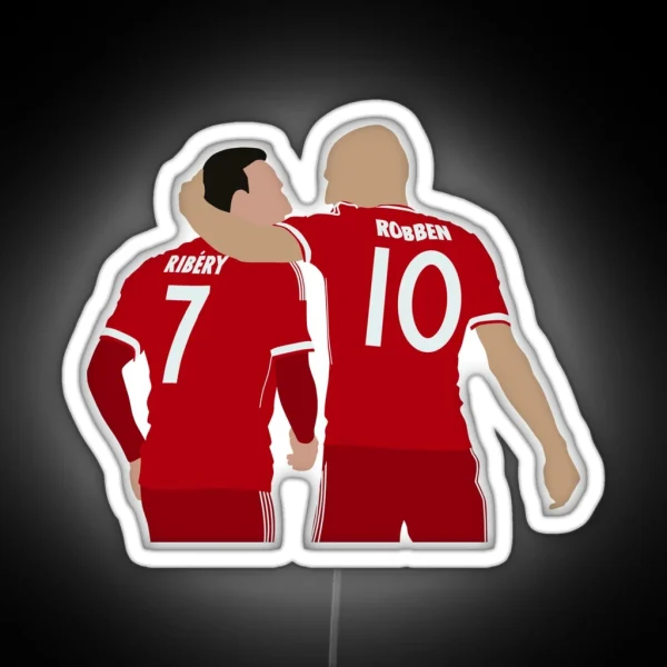 Robben And Ribery Block Art RGB Neon Sign
