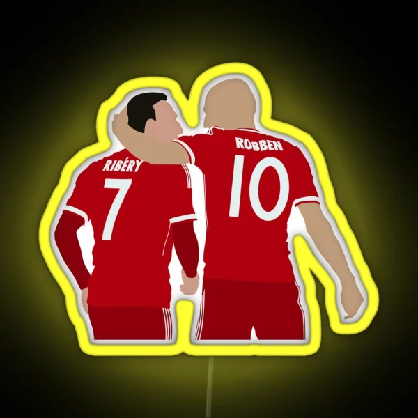 Robben And Ribery Block Art RGB Neon Sign