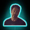 Robert Downey Jr's sarcastic face in neon RGB glory.