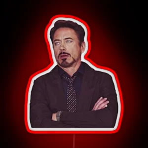 Robert Downey Jr Eye Roll RGB Neon Sign