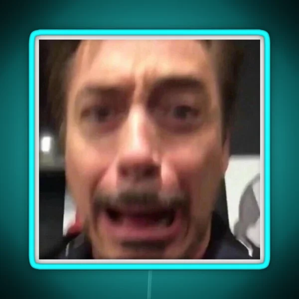 Robert Downey Jr Reaction Pic RGB Neon Sign
