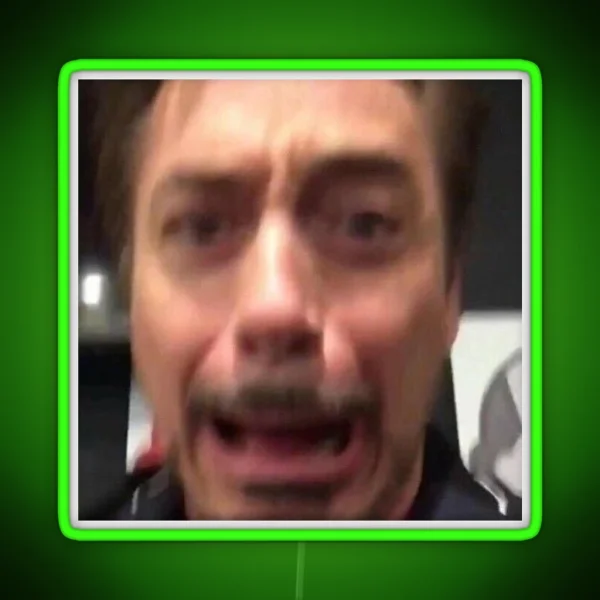Robert Downey Jr Reaction Pic RGB Neon Sign