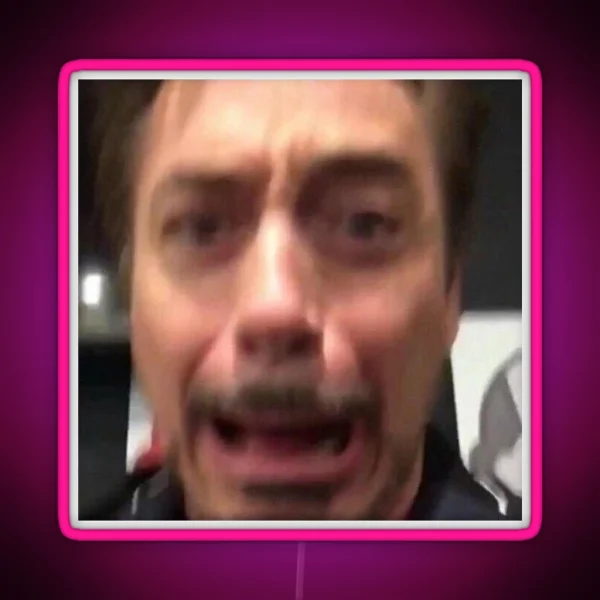 Robert Downey Jr Reaction Pic RGB Neon Sign