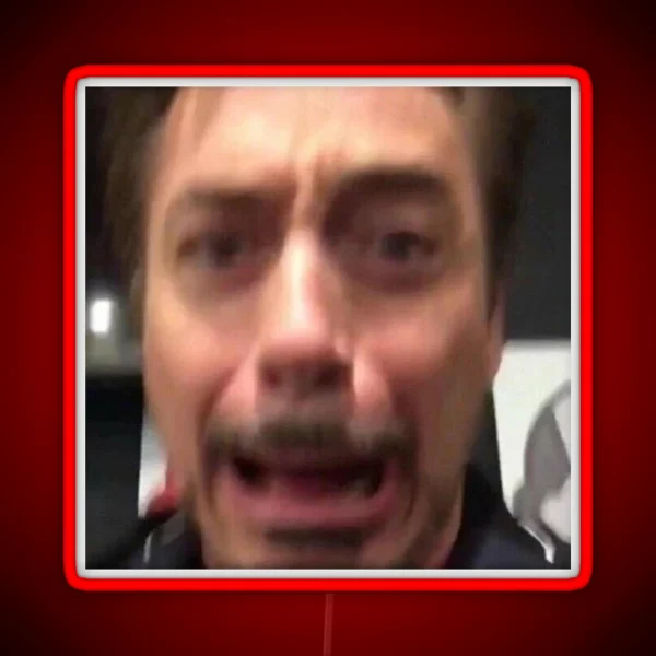 Robert Downey Jr Reaction Pic RGB Neon Sign