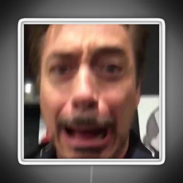 Robert Downey Jr Reaction Pic RGB Neon Sign