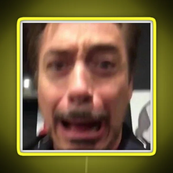 Robert Downey Jr Reaction Pic RGB Neon Sign