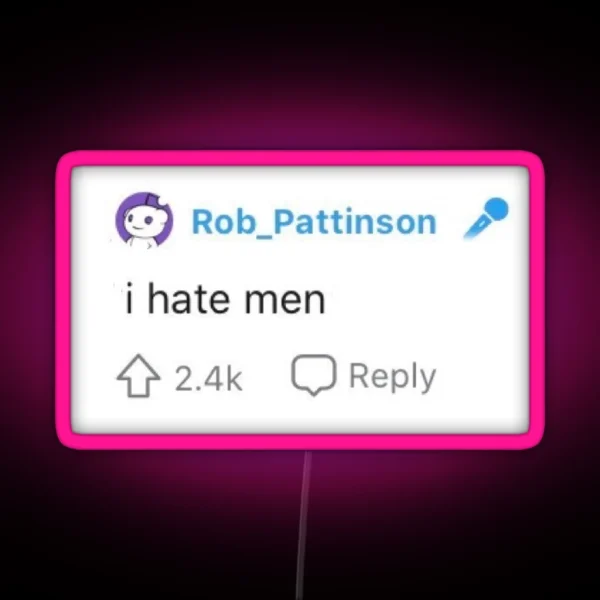 Robert Pattinson Reddit RGB Neon Sign