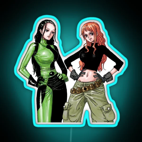 Robin And Nami As Shego And Kim Possible One Piece X RGB Neon Sign