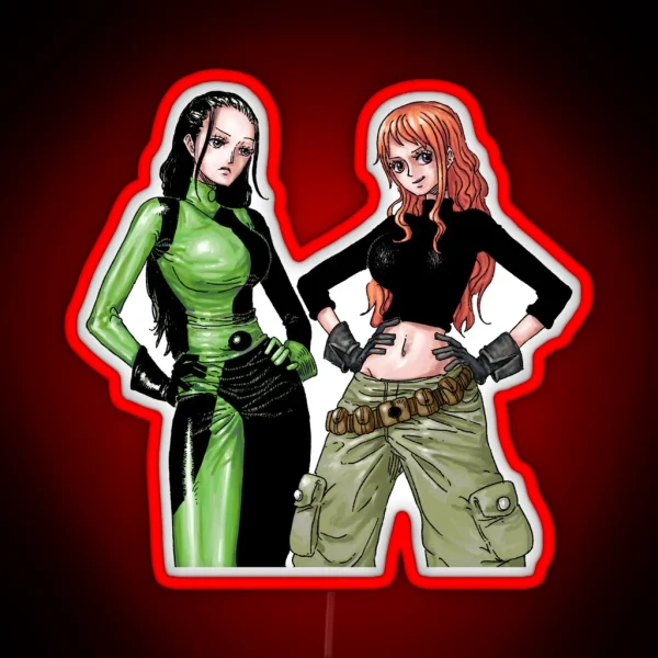 Robin And Nami As Shego And Kim Possible One Piece X RGB Neon Sign
